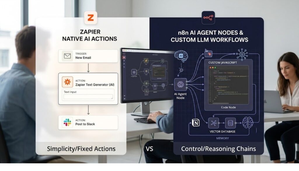 AI Features: n8n vs Zapier AI Workflow Capabilities